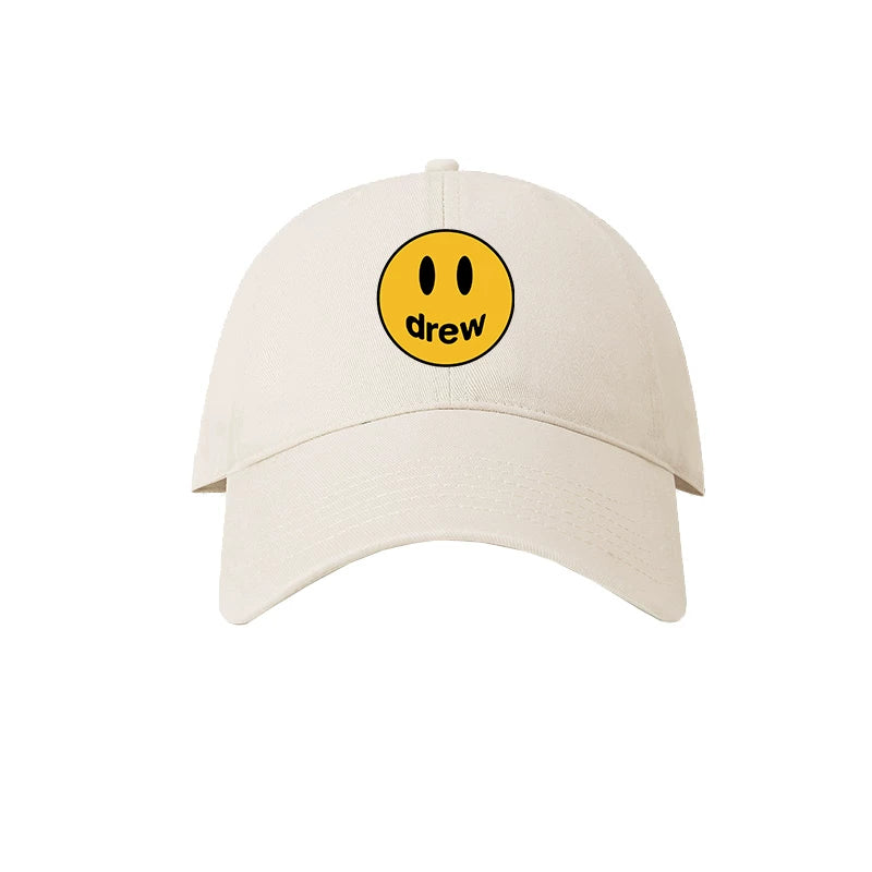 Drew House Smiley Face Baseball Cap, Cream